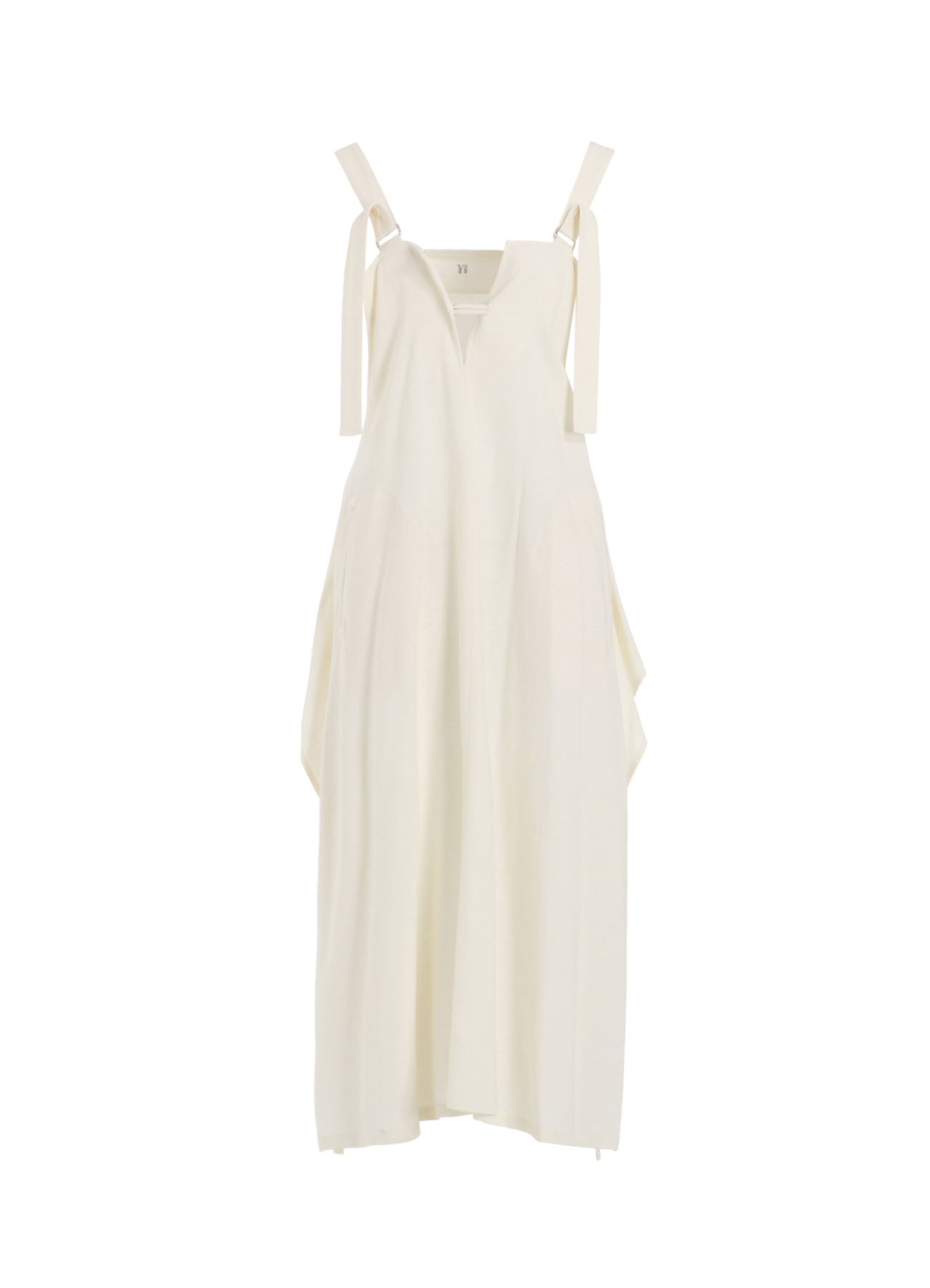 RY/LI CANVAS SIDE BUTTON SHOULDER STRAP DRESS