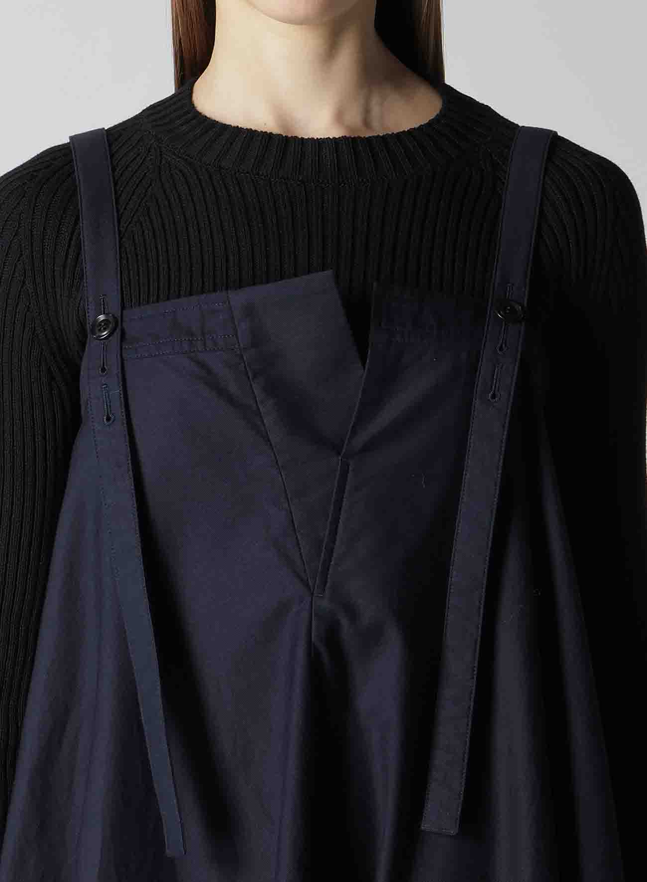 [Y's BORN PRODUCT] THIN COTTON TWILL ASYMMETERIC SHOULDER STRAP DRESS