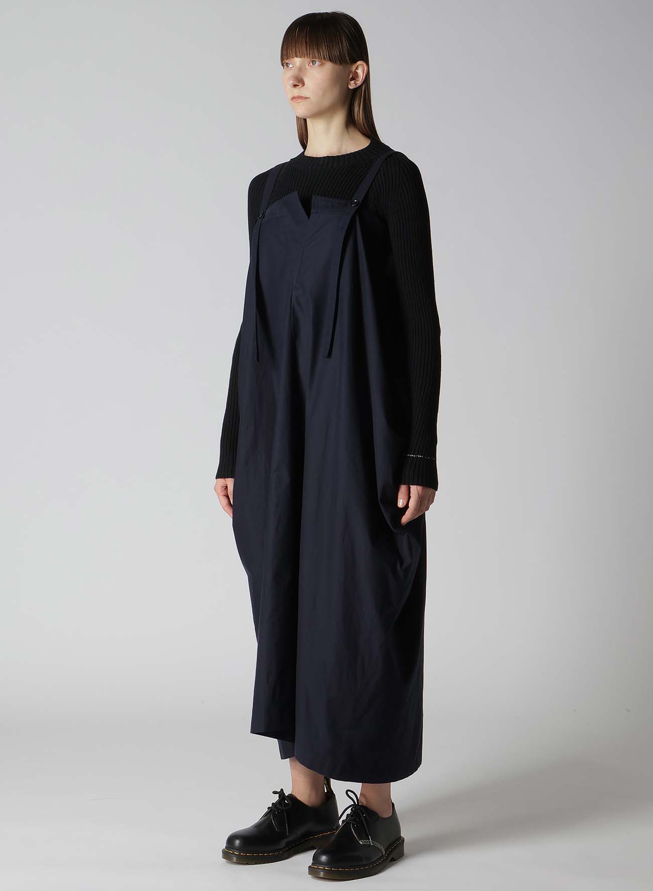 [Y's BORN PRODUCT] THIN COTTON TWILL ASYMMETERIC SHOULDER STRAP DRESS