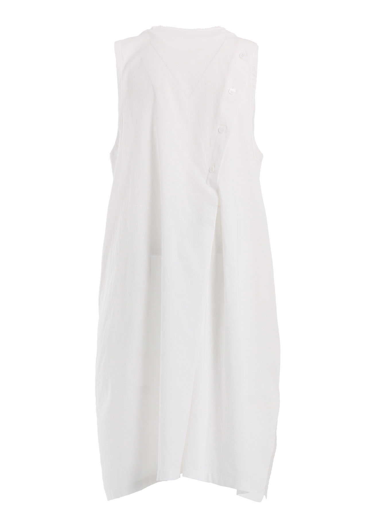 [Y's BORN PRODUCT] THIN COTTON TWILL ASYMMETERIC BUTTON DRESS