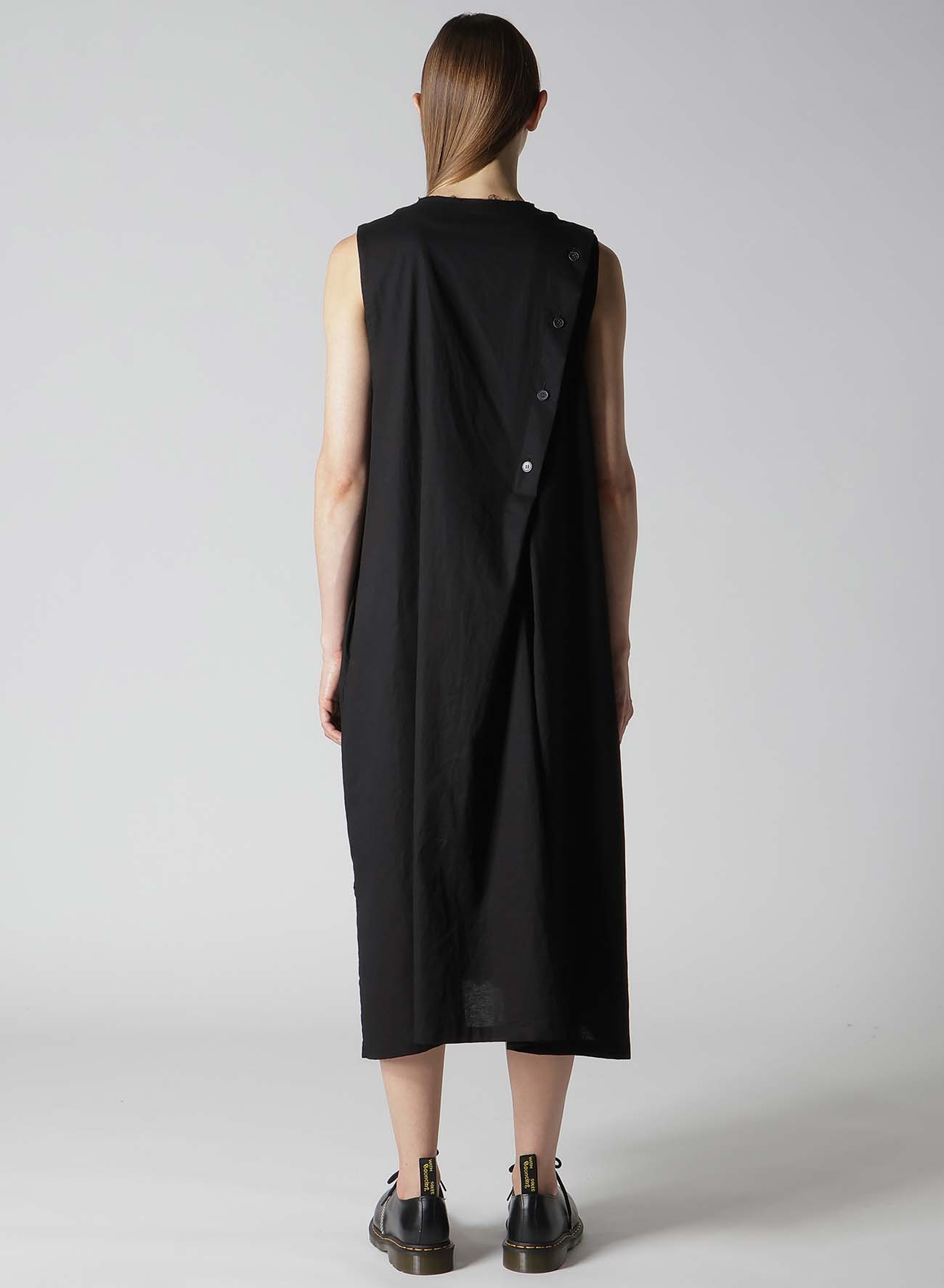 [Y's BORN PRODUCT] THIN COTTON TWILL ASYMMETERIC BUTTON DRESS