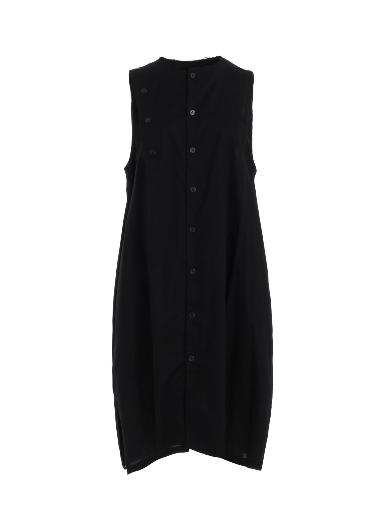 [Y's BORN PRODUCT] THIN COTTON TWILL ASYMMETERIC BUTTON DRESS