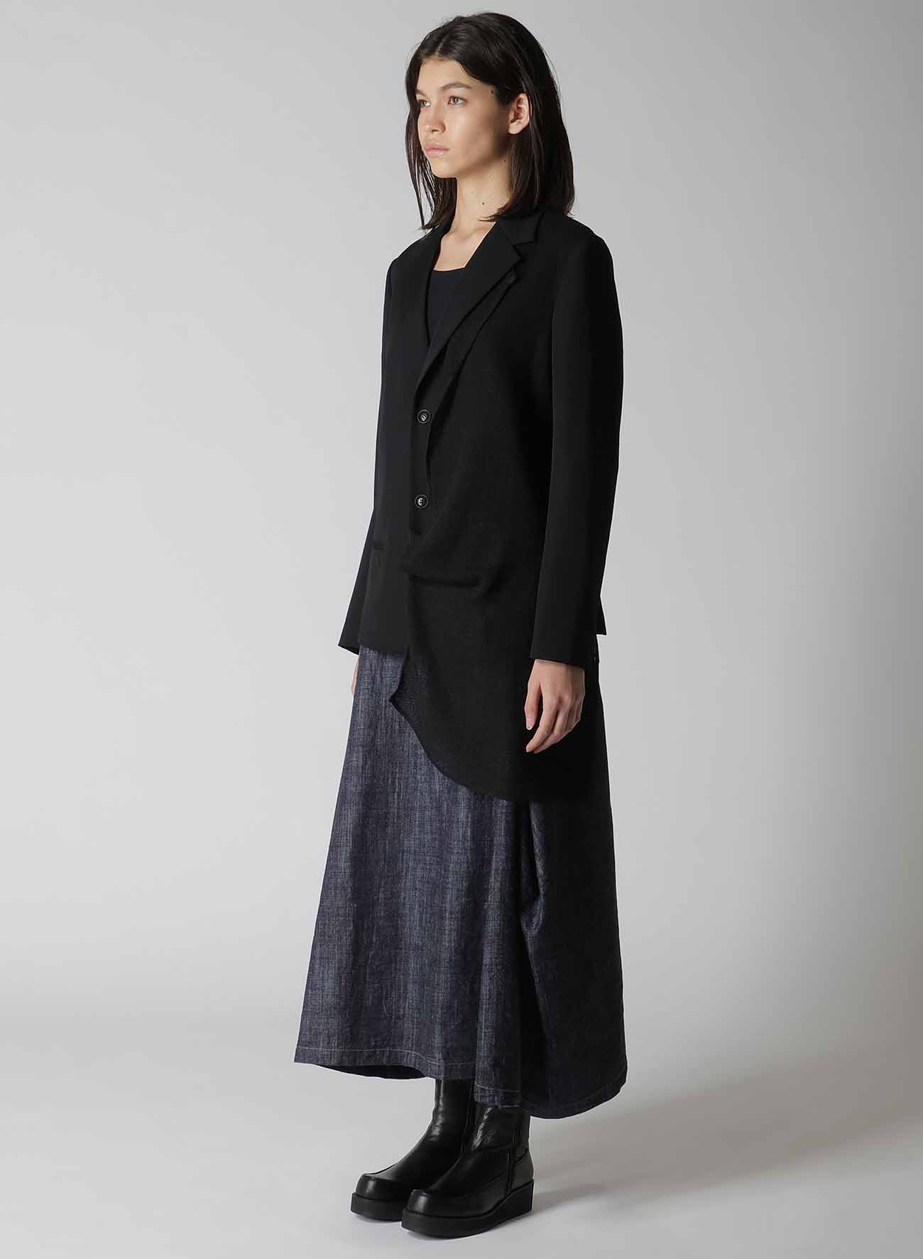 WOOL GABARDINE LEFT DOUBLED JACKET