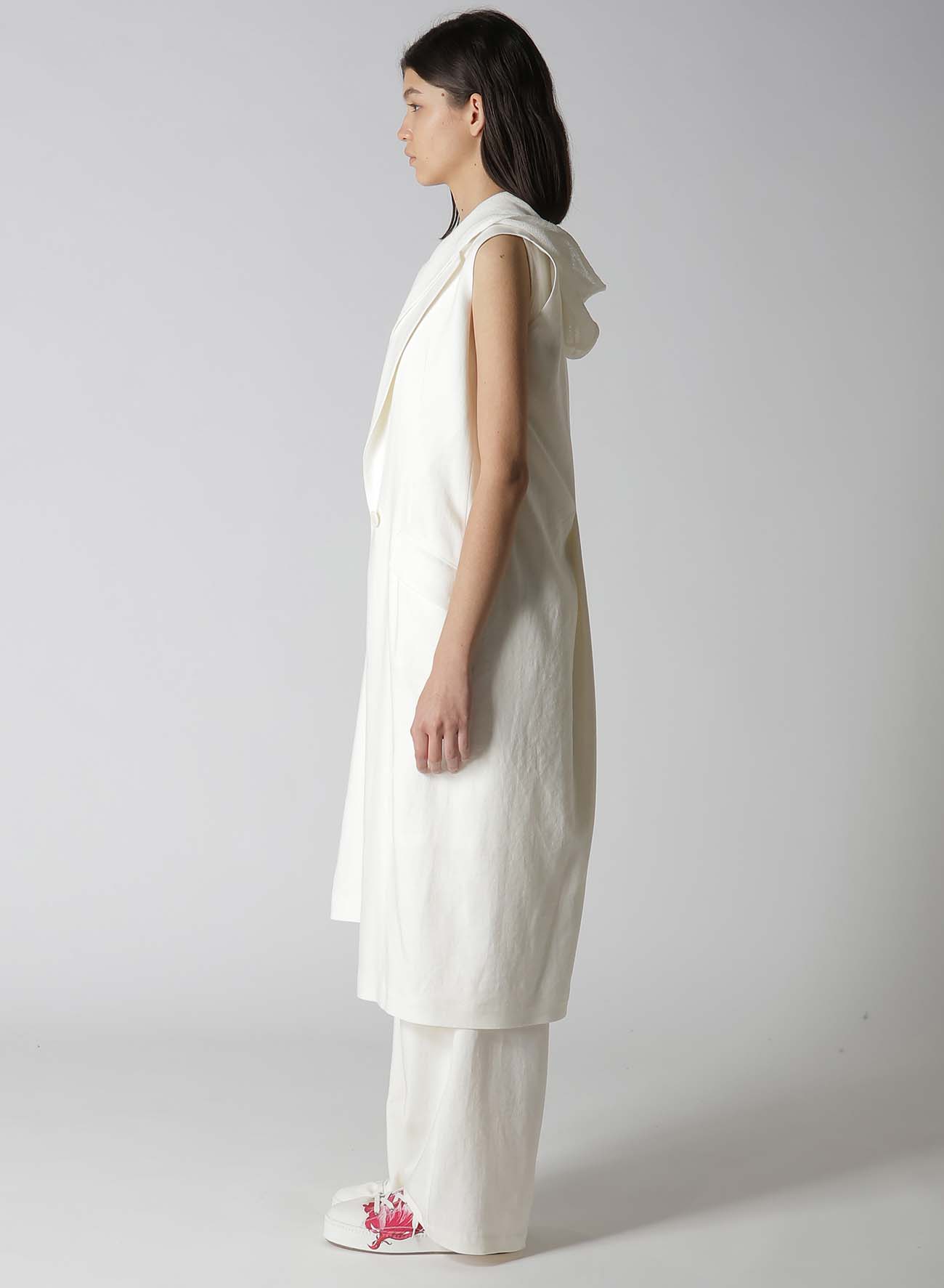 RY/LI CANVAS SLEEVELESS ASYMMETERIC JACKET