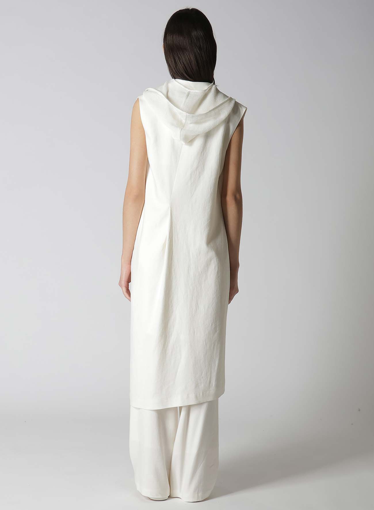 RY/LI CANVAS SLEEVELESS ASYMMETERIC JACKET