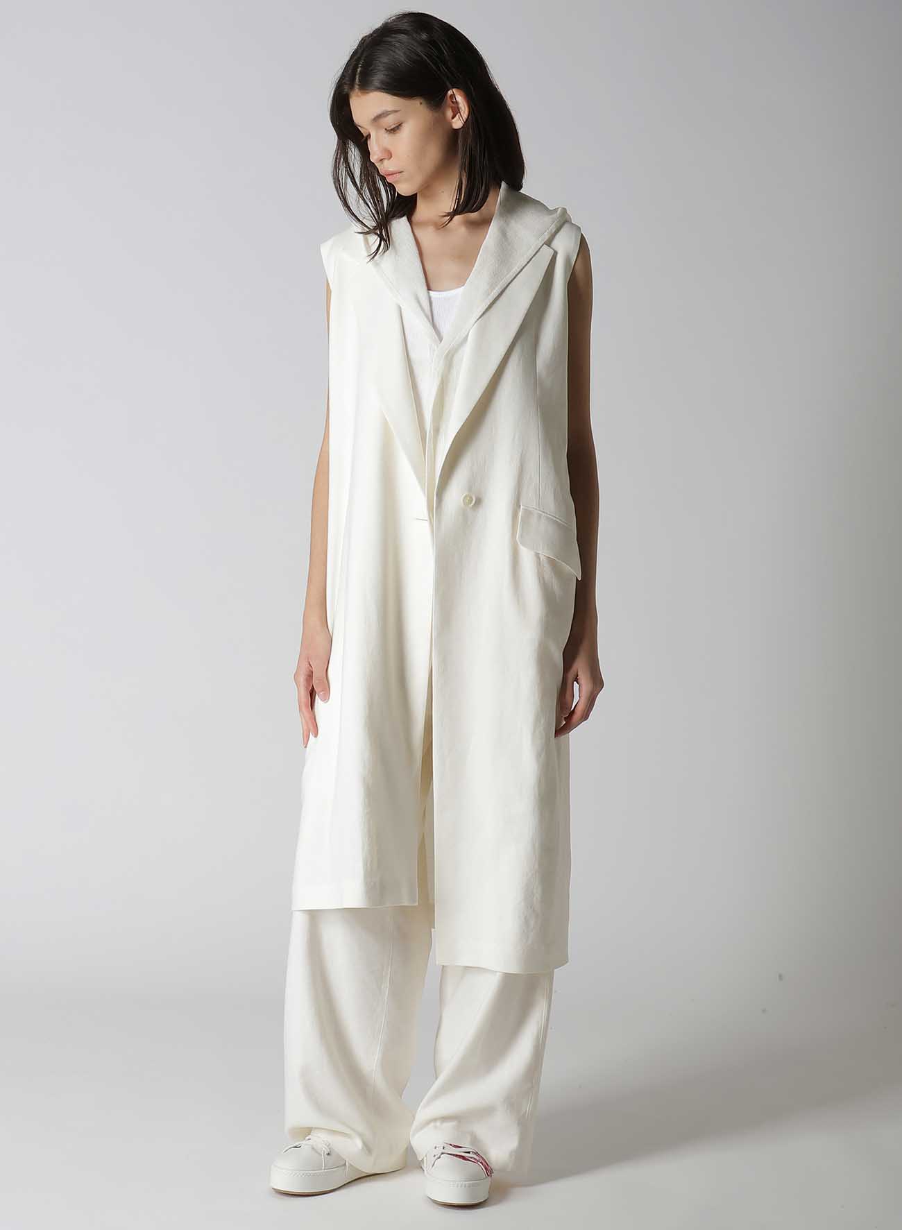 RY/LI CANVAS SLEEVELESS ASYMMETERIC JACKET