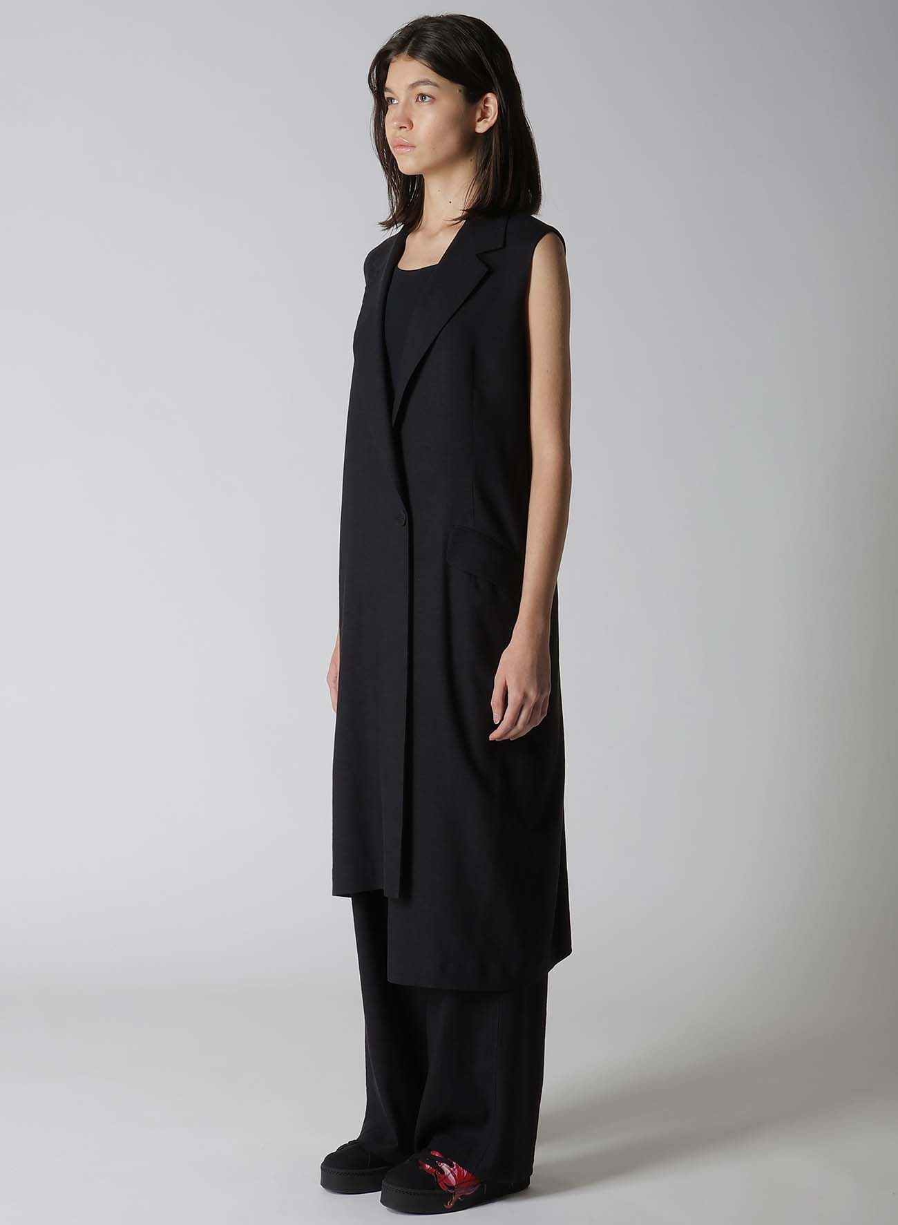 RY/LI CANVAS SLEEVELESS ASYMMETERIC JACKET