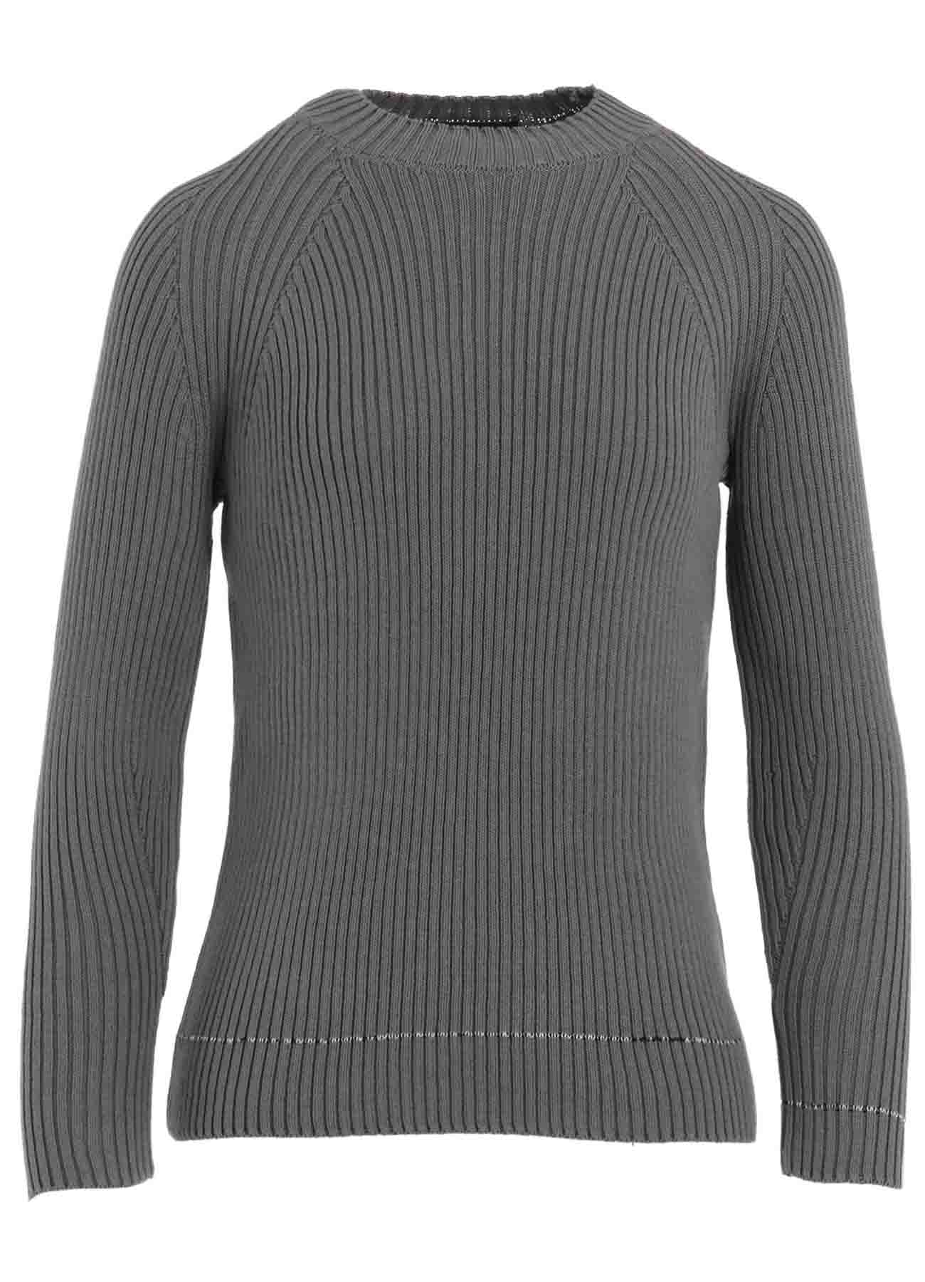 RIB STITCH TWISTED LONG SLEEVE RIB PULLOVER