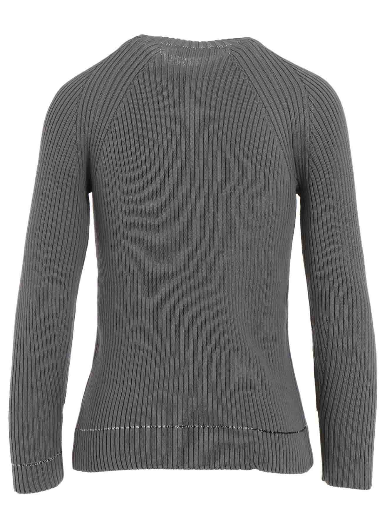 RIB STITCH TWISTED LONG SLEEVE RIB PULLOVER