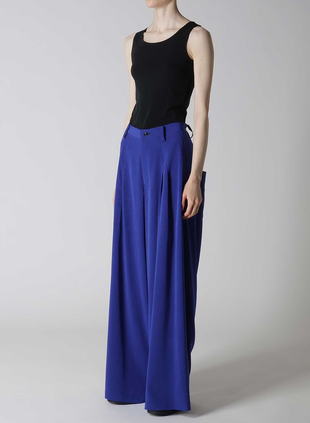 CREPE de CHINE DOUBE TUCKED WIDE PANTS