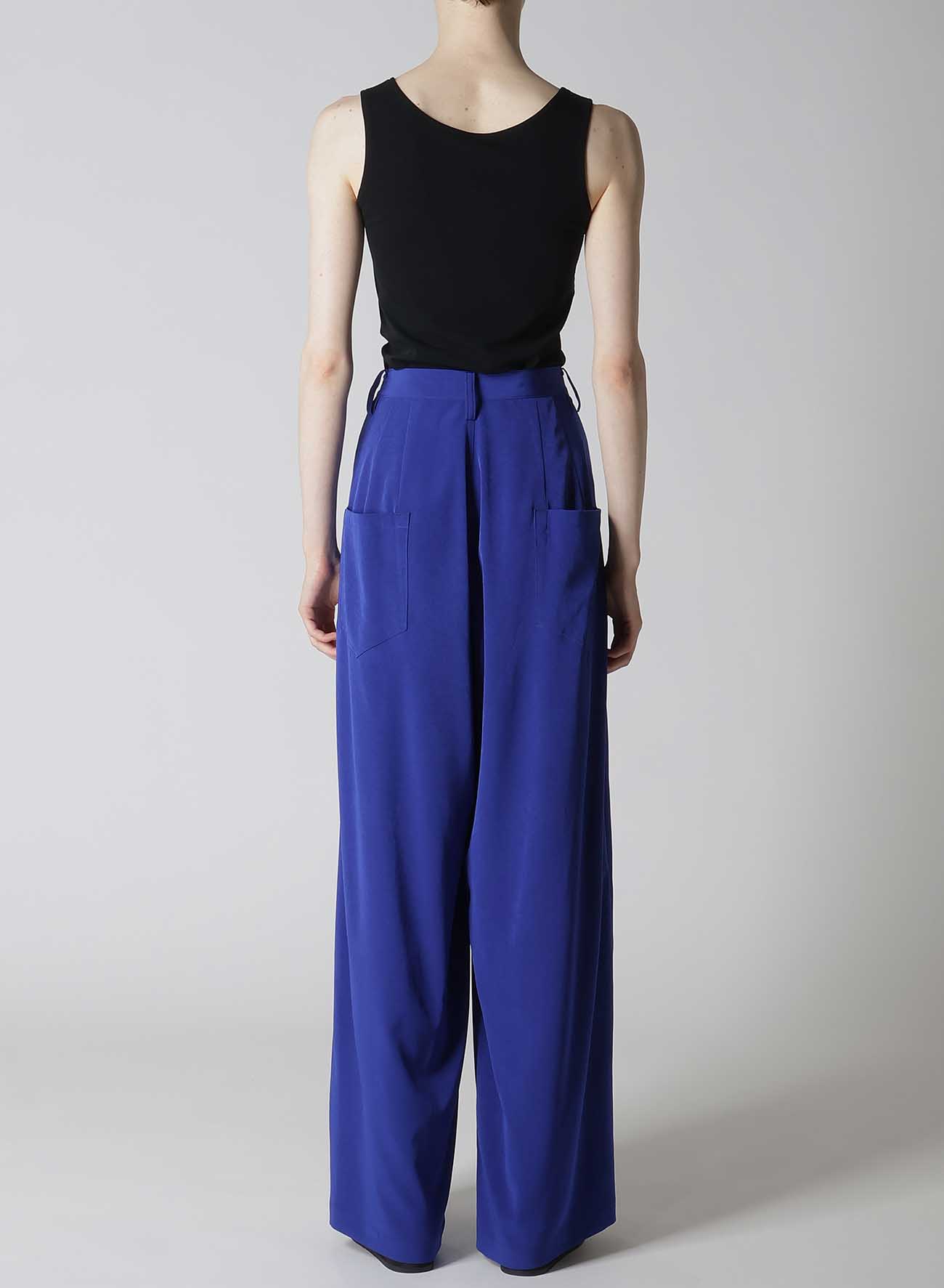 CREPE de CHINE DOUBE TUCKED WIDE PANTS