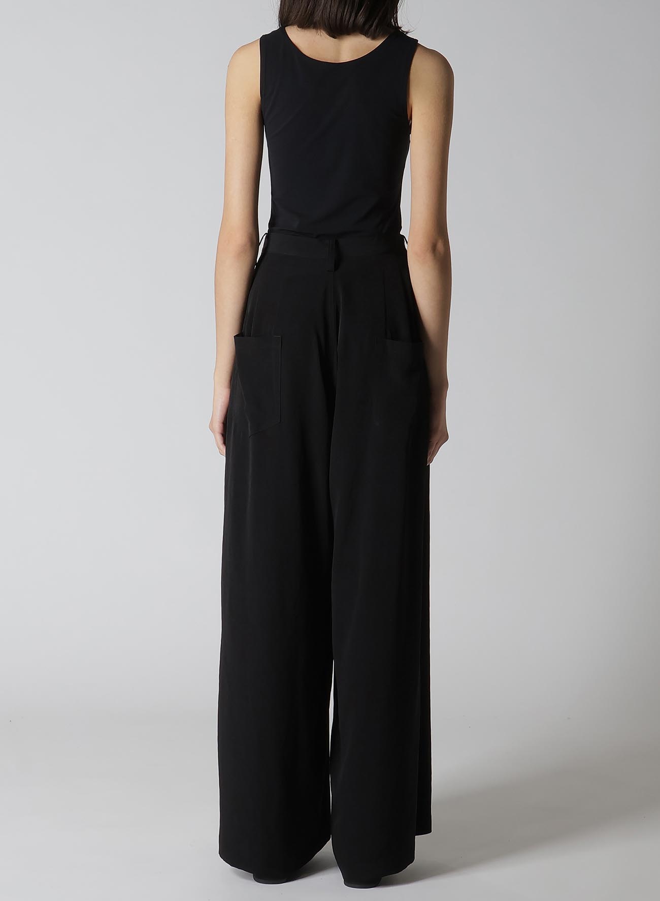 CREPE de CHINE DOUBE TUCKED WIDE PANTS