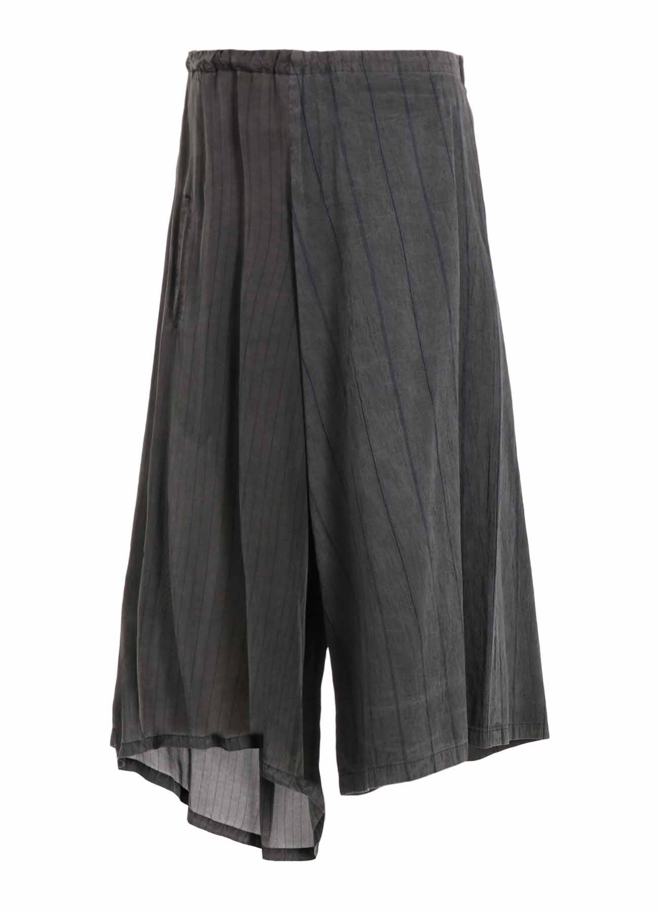 WASHER STRIPE ASYMMETRIC WAIST STRING PANTS