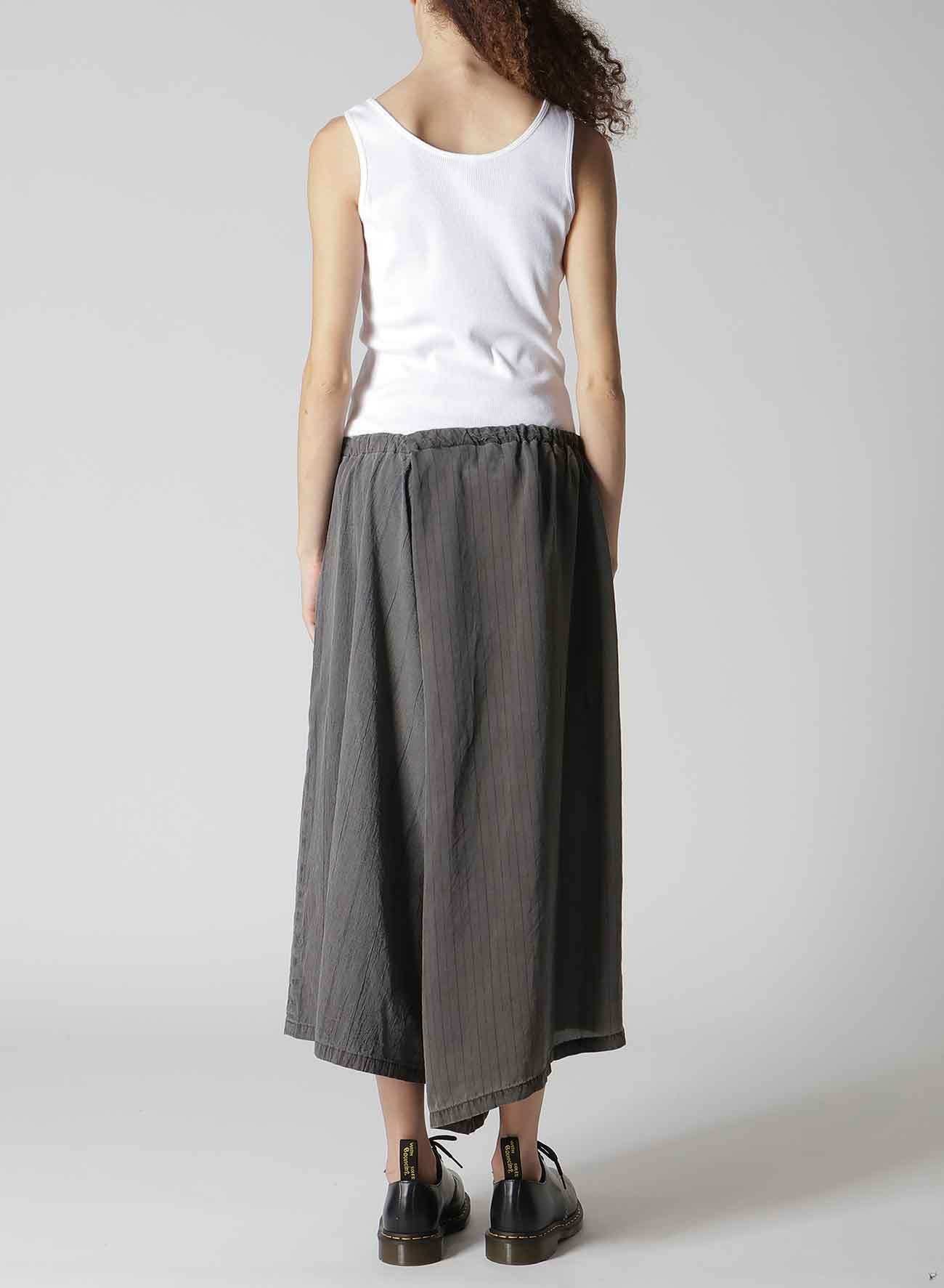 WASHER STRIPE ASYMMETRIC WAIST STRING PANTS