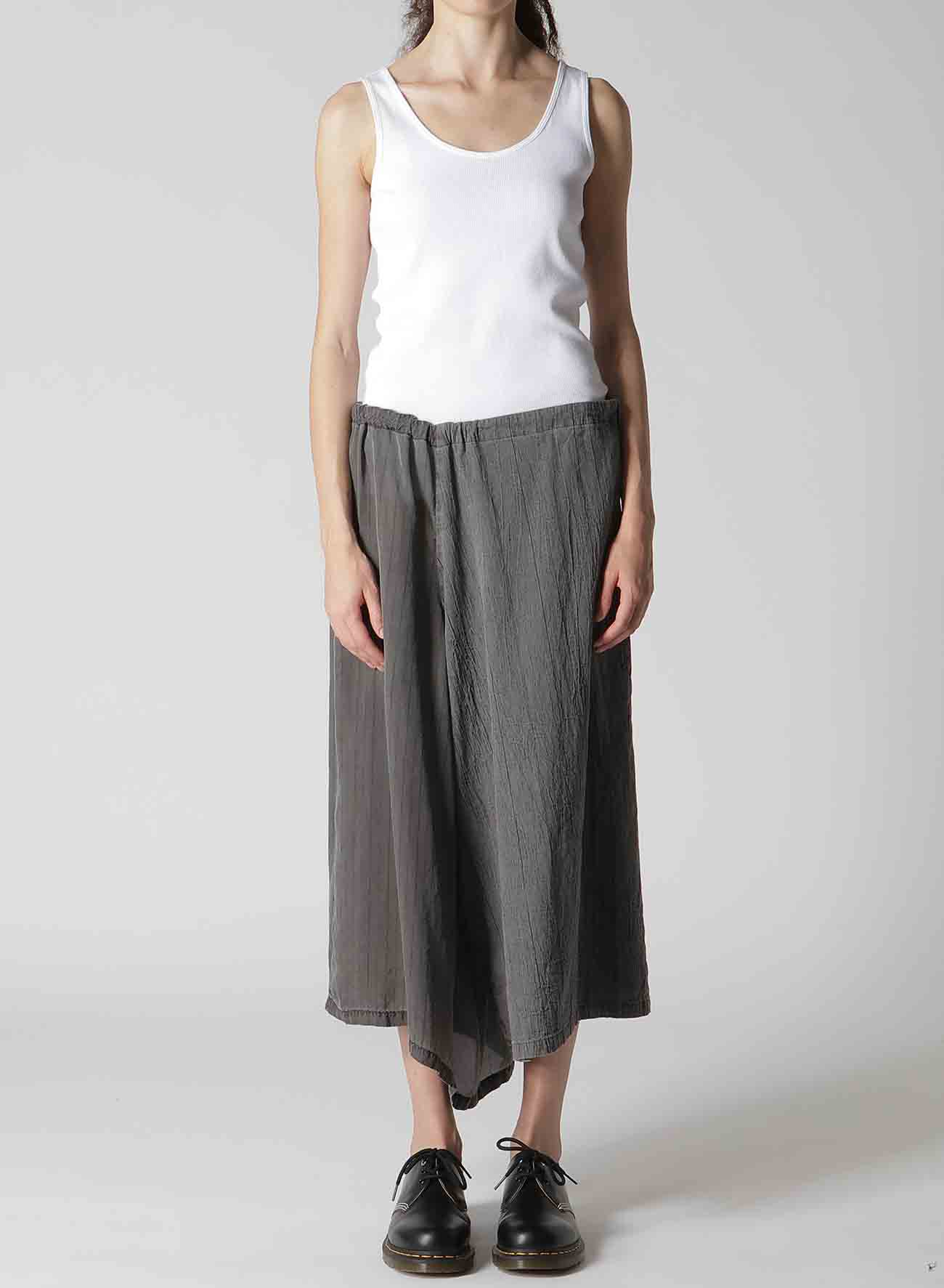 WASHER STRIPE ASYMMETRIC WAIST STRING PANTS