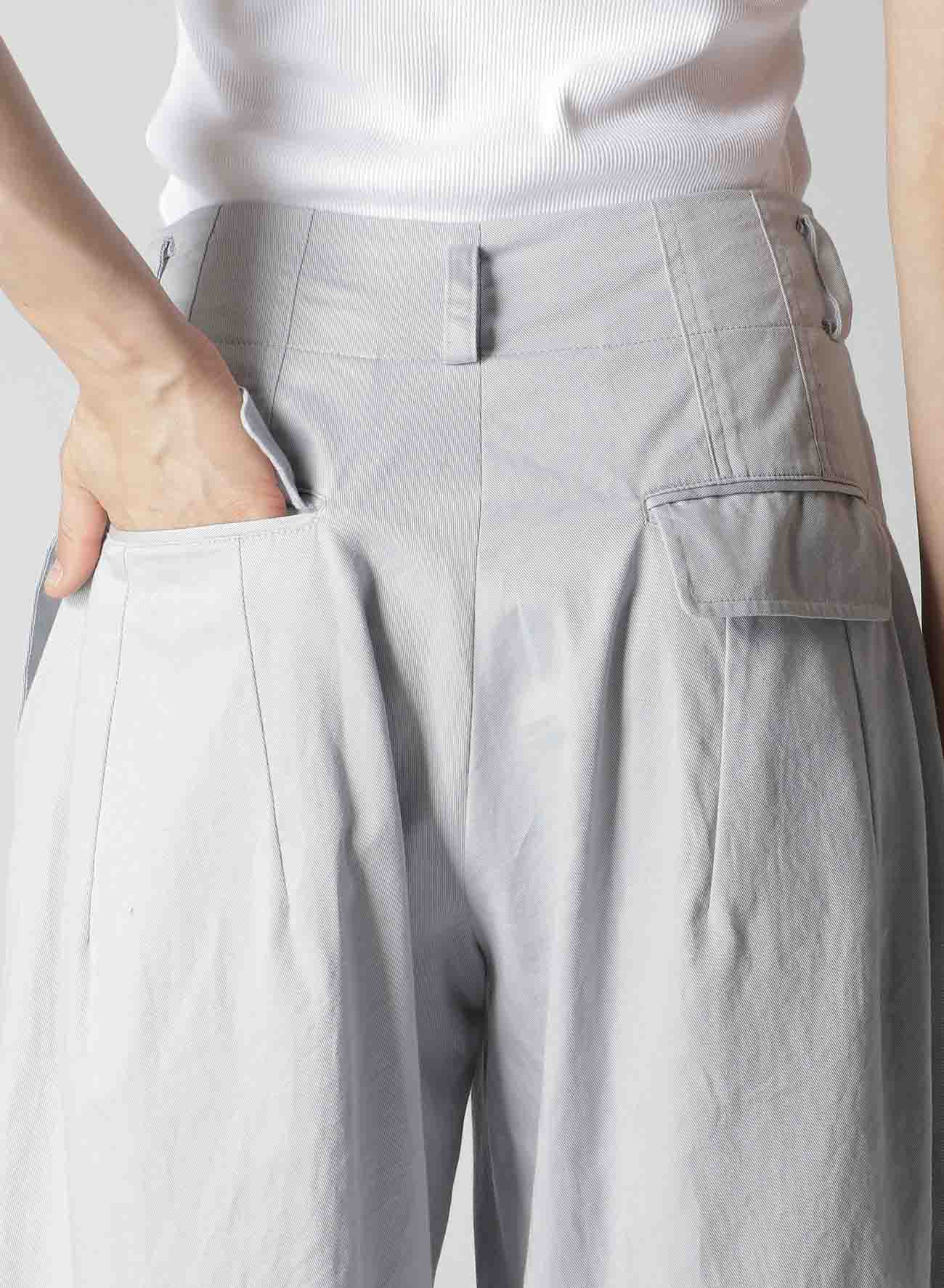 [Y's BORN PRODUCT] COTTON TWILL RANDOM TUCK PANTS