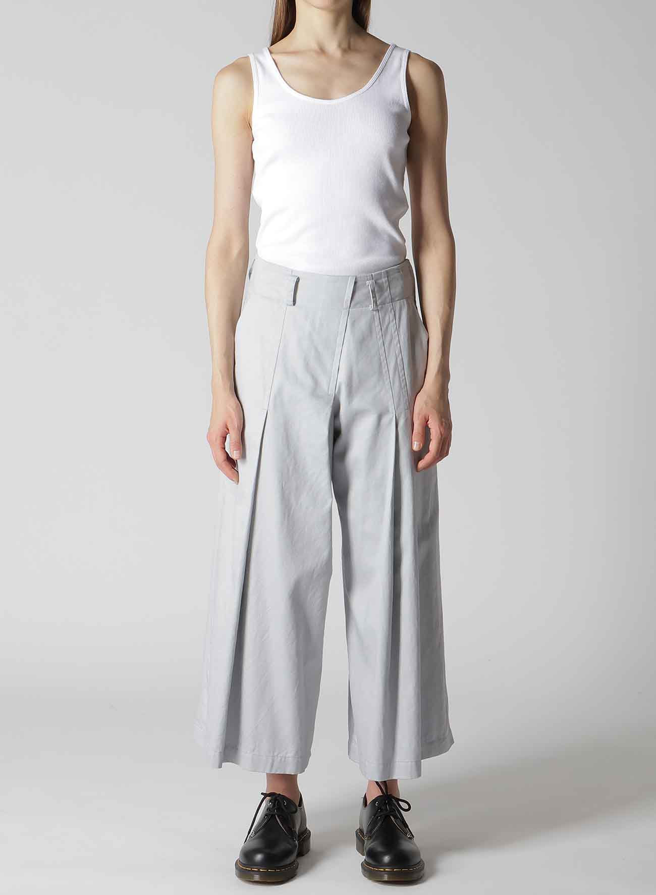 [Y's BORN PRODUCT] COTTON TWILL RANDOM TUCK PANTS