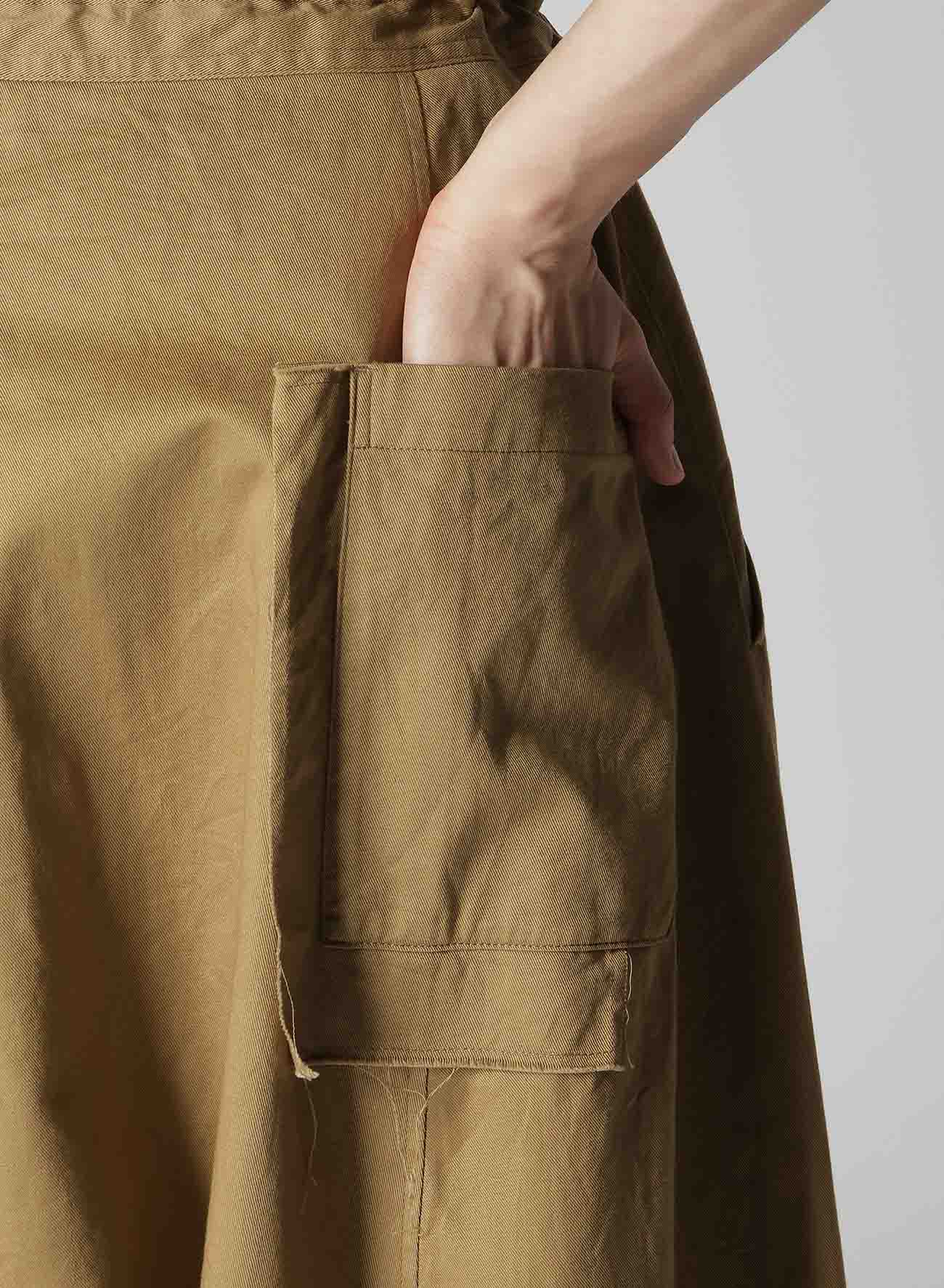 [Y's BORN PRODUCT] COTTON TWILL SAROUEL WITH CLOTH