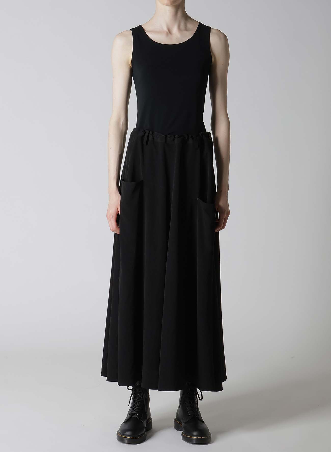 CREPE de CHINE FRONT PANEL POCKET SKIRT