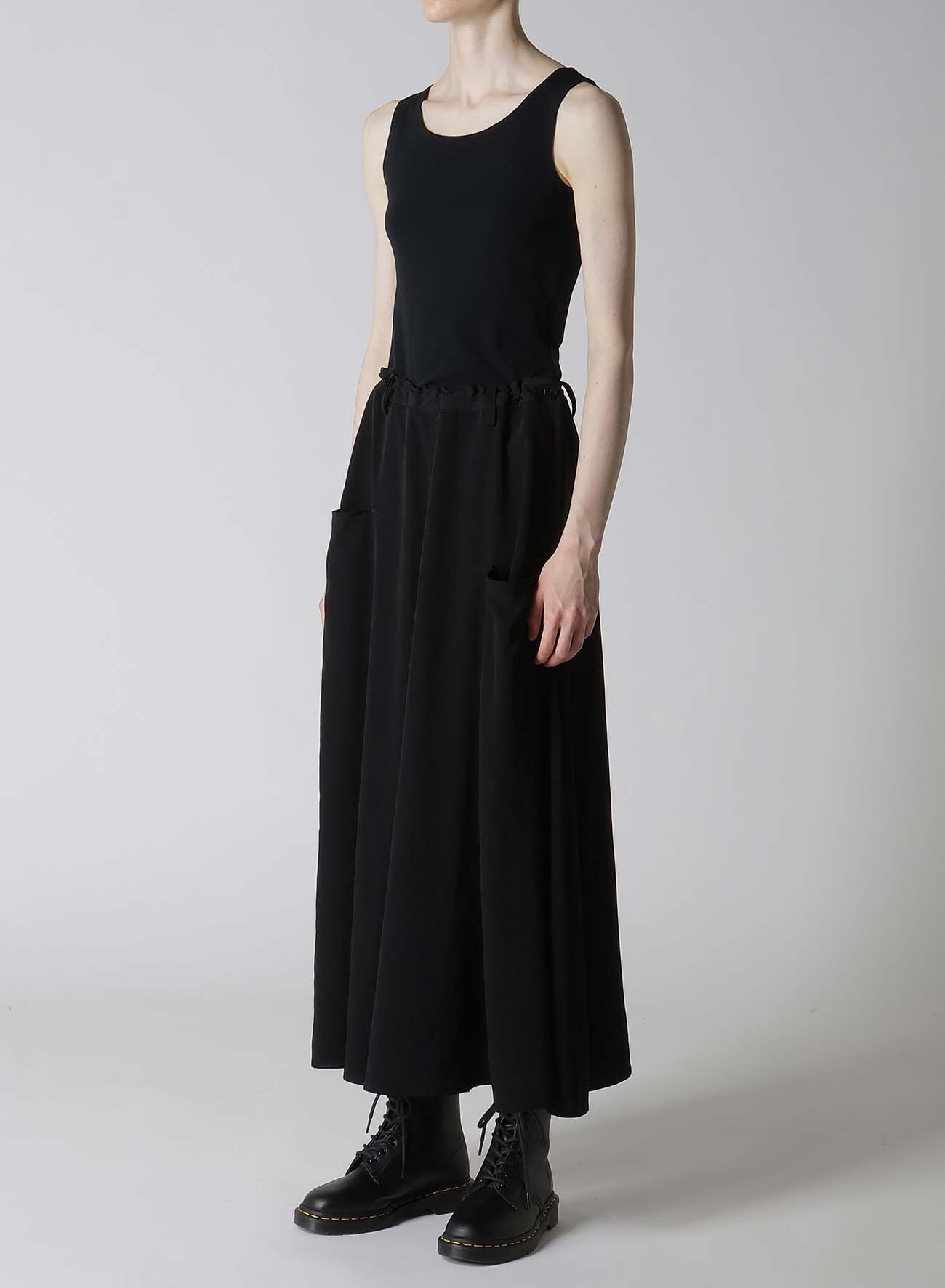 CREPE de CHINE FRONT PANEL POCKET SKIRT