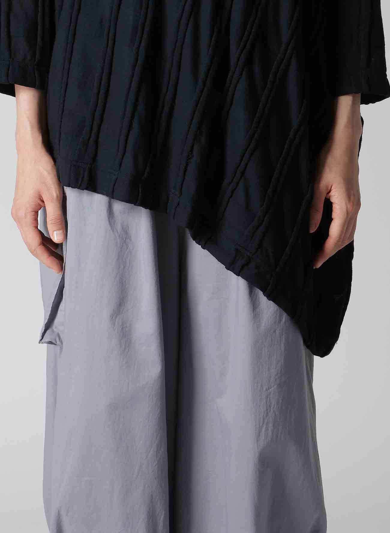 CHECK CUT JACQUARD ASYMMETRIC DRAPE T