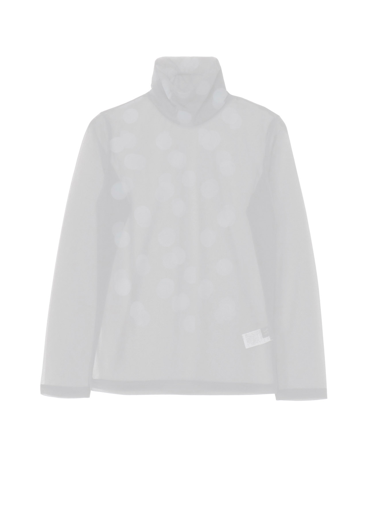 GAUZE JERSEY DOT PRINT HIGH NECK LONG SLEEVE T