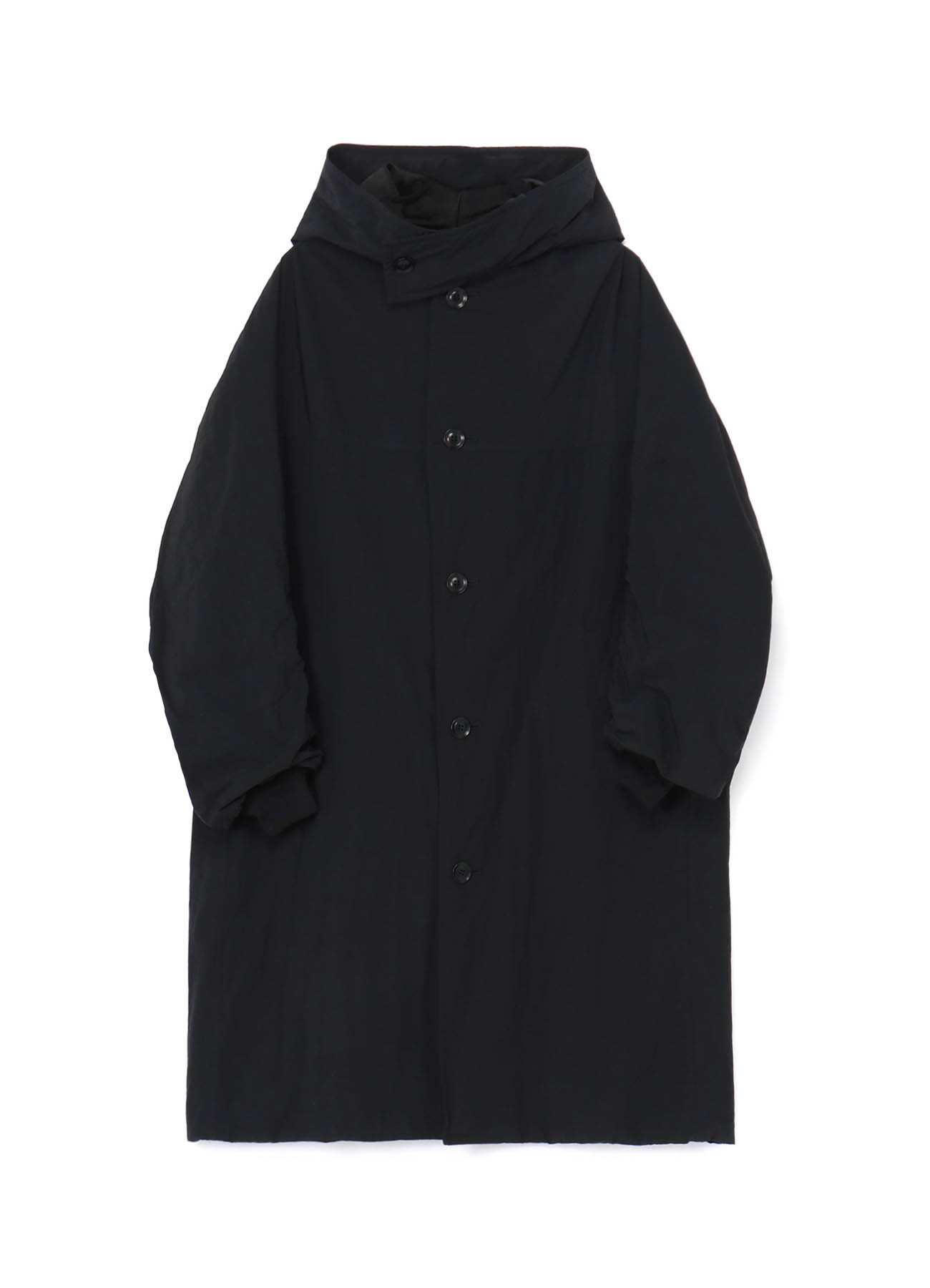 BUTTON-UP HOODED NYLON COAT