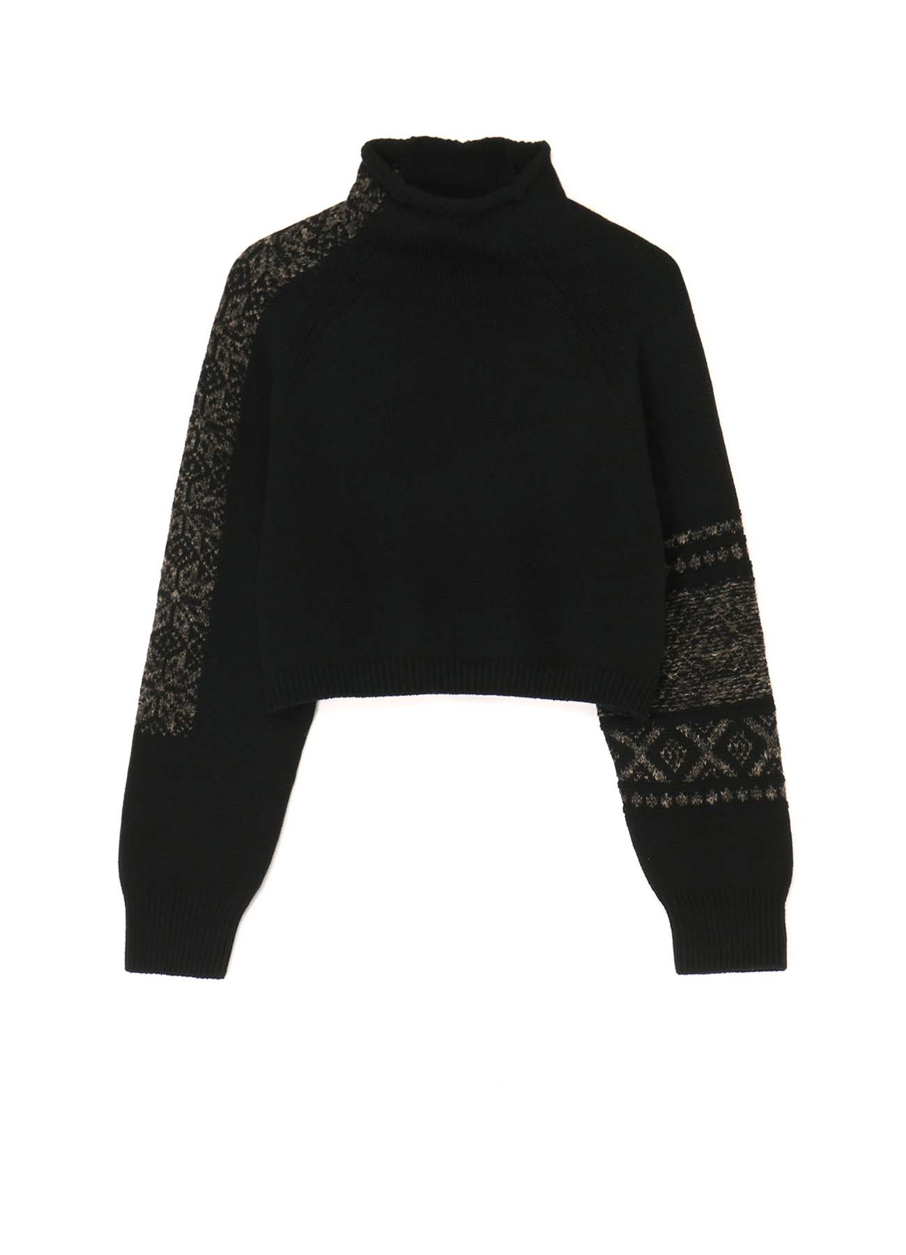 SNOWFLAKE PATTERN CROPPED PULLOVER