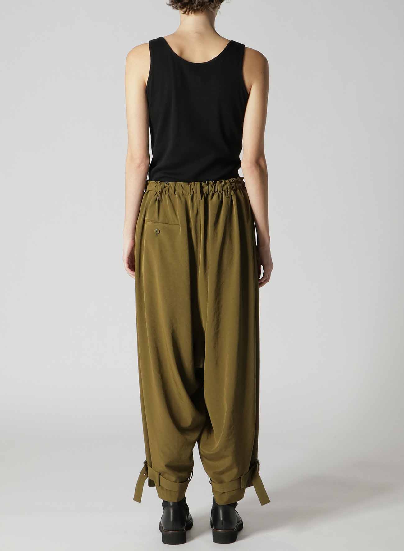 GATHERED HEM-BELTED PANTS