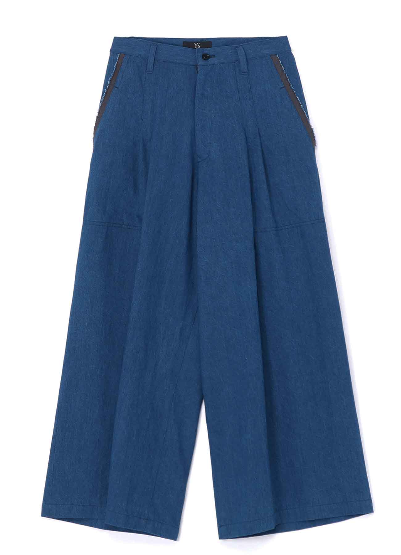 10oz DENIM DOUBLE PLEATED WIDE LEG PANTS