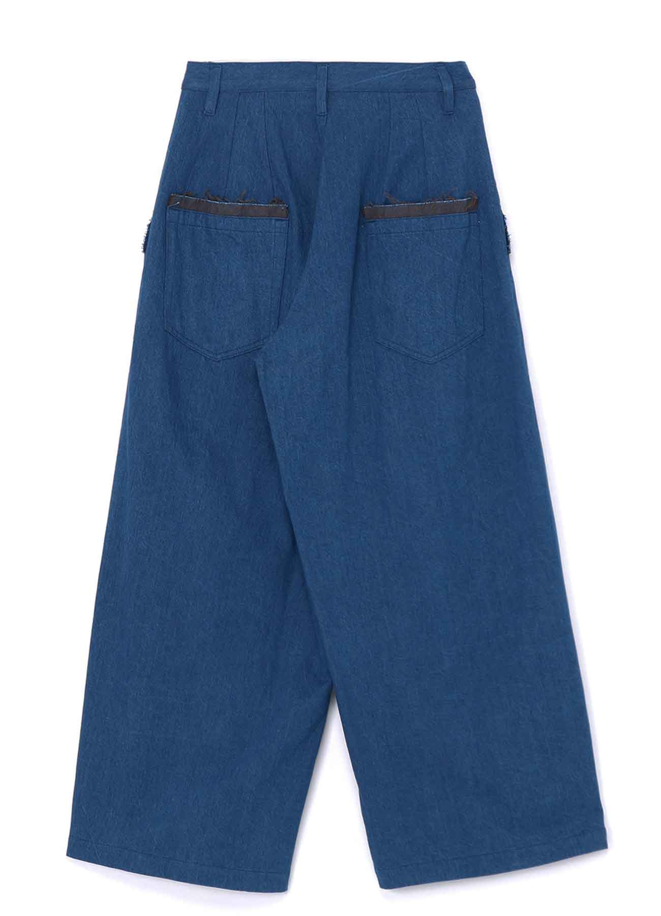 10oz DENIM DOUBLE PLEATED WIDE LEG PANTS