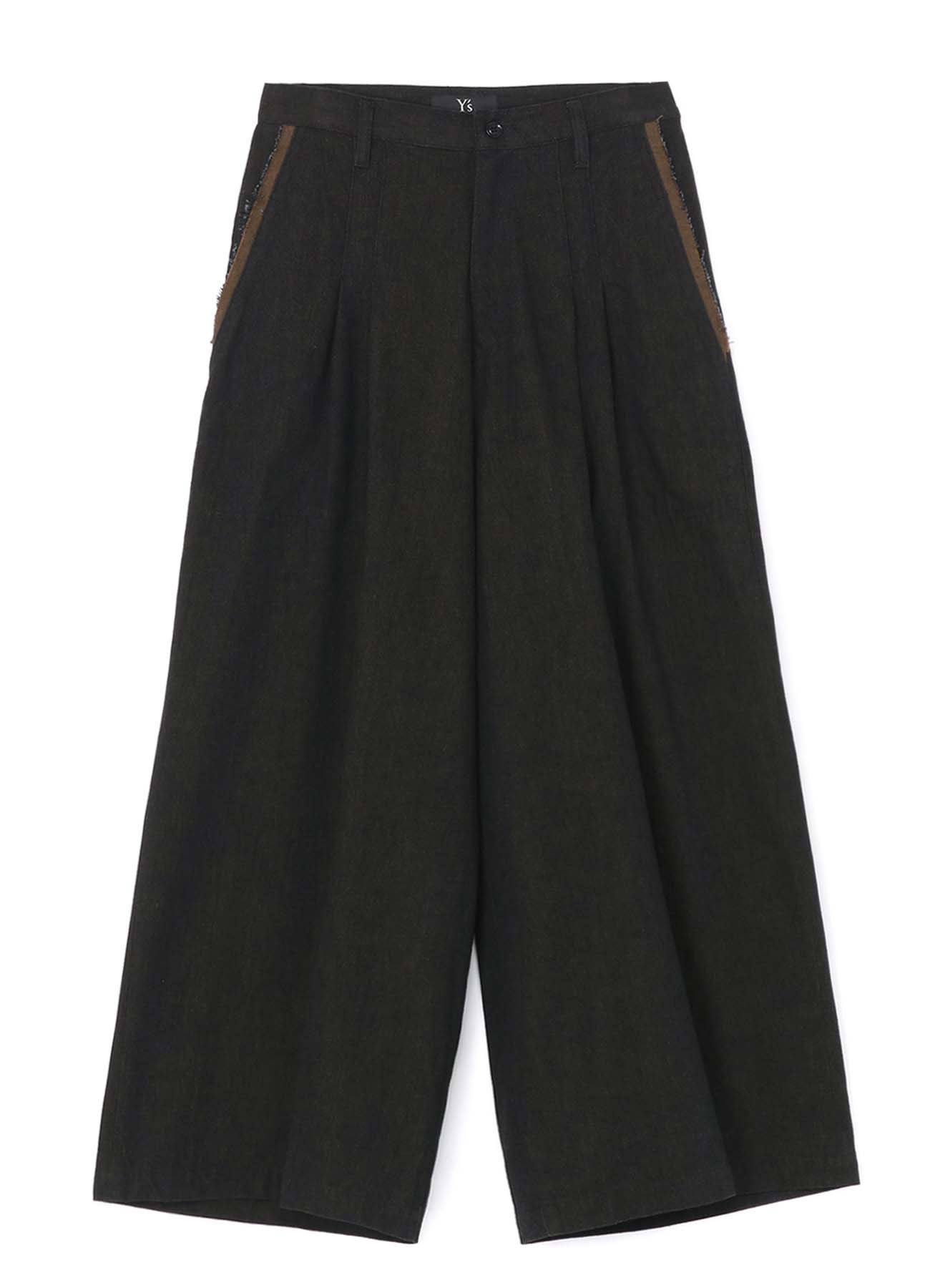 10oz DENIM DOUBLE PLEATED WIDE LEG PANTS