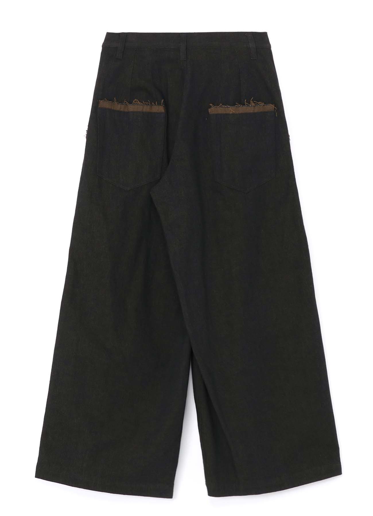 10oz DENIM DOUBLE PLEATED WIDE LEG PANTS