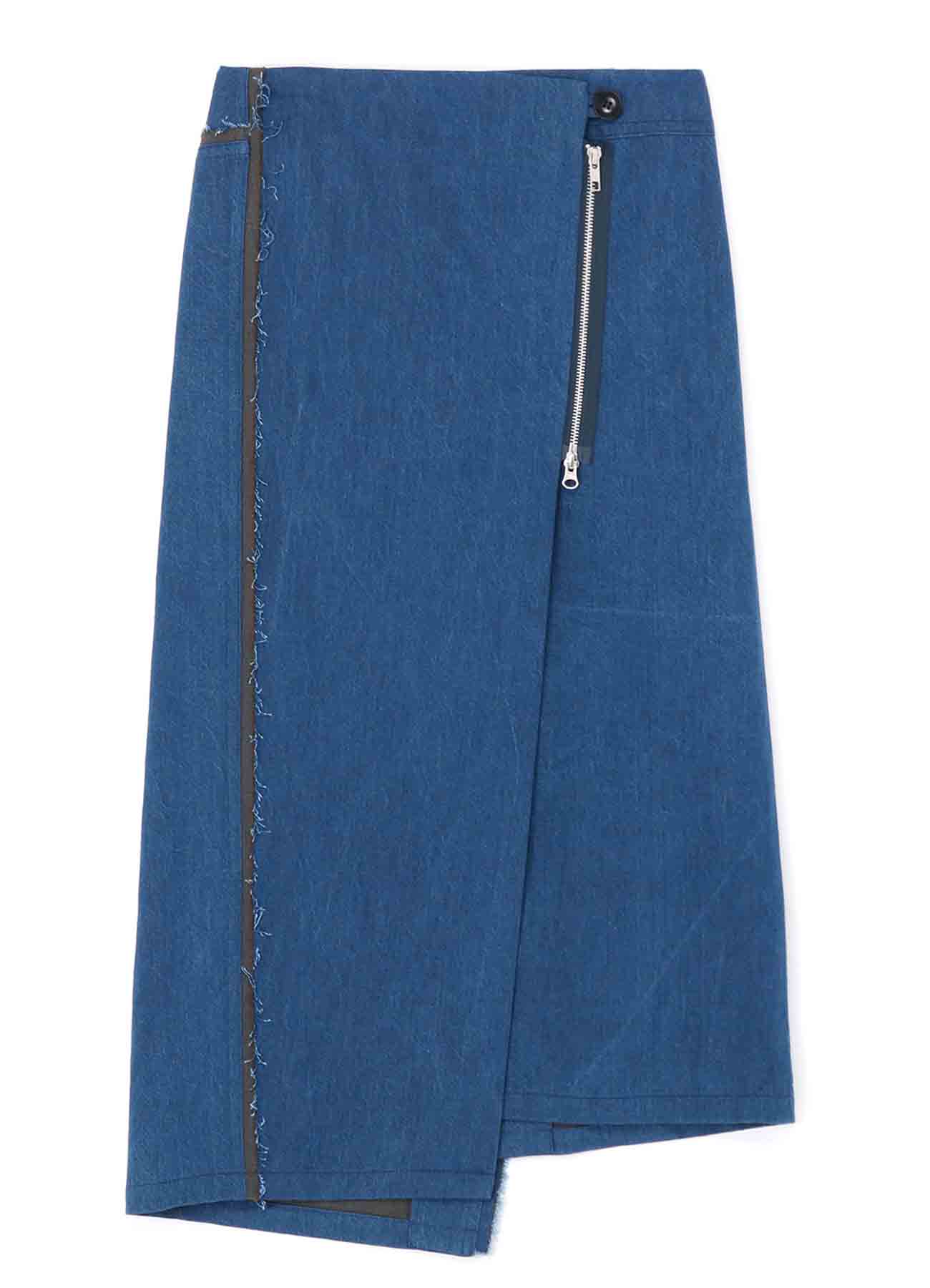 10oz DENIM PANELLED WRAP SKIRT