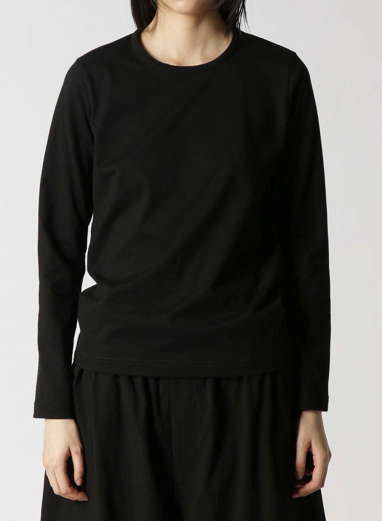 PIGMENT PRINT CORD EMBROIDERY ROUND NECK LONG SLEEVE