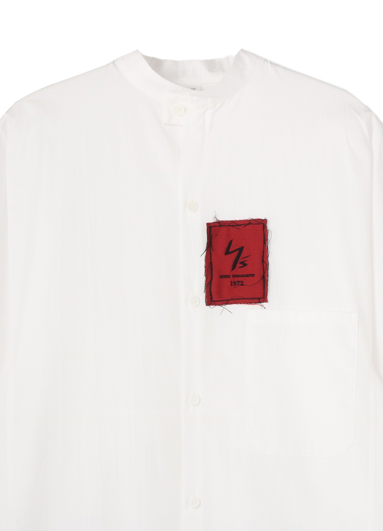 [Y's1972] LOGO PATCH BROAD STAND COLLAR SHIRT