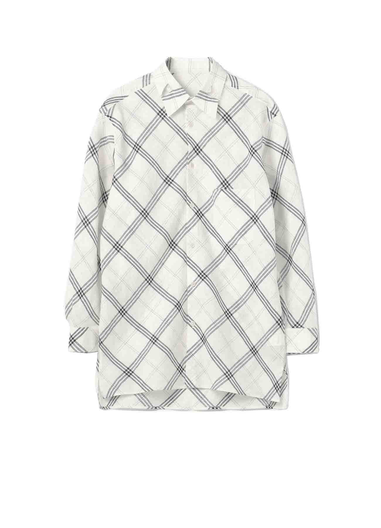 Y's BANG ON!No.143 Hollowed out Collar-shirts Type A Linen plaid