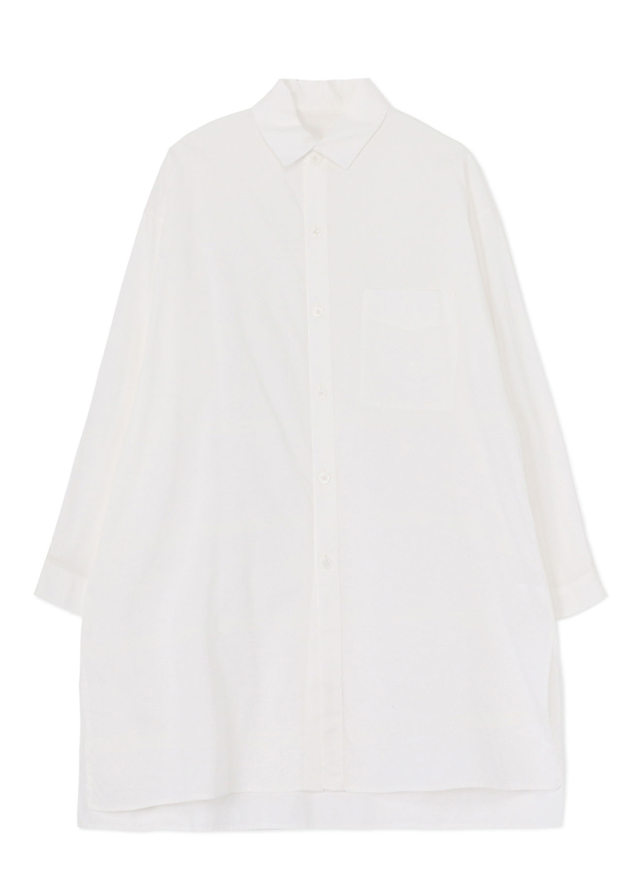 [Y's BORN PRODUCT] THIN COTTON TWILL OVERSIZED LONGSLEEVE SHIRT