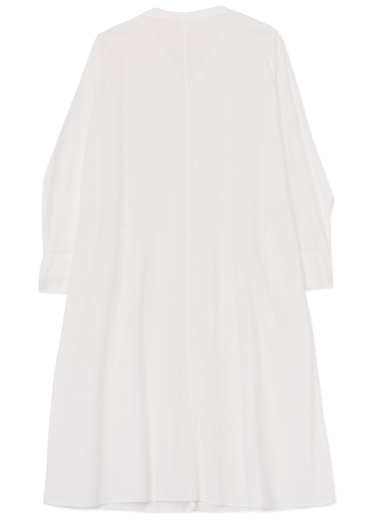 [Y's BORN PRODUCT] THIN COTTON TWILL COLLARLESS A-LINE DRESS