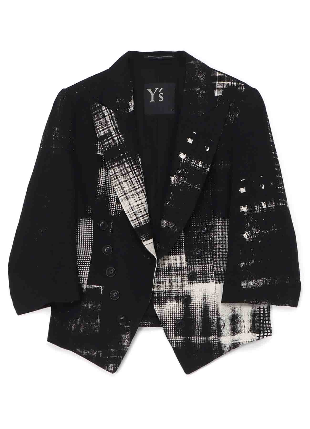 COPIED CHECKED PRINT CROPPED SLEEVE TAIL JACKET