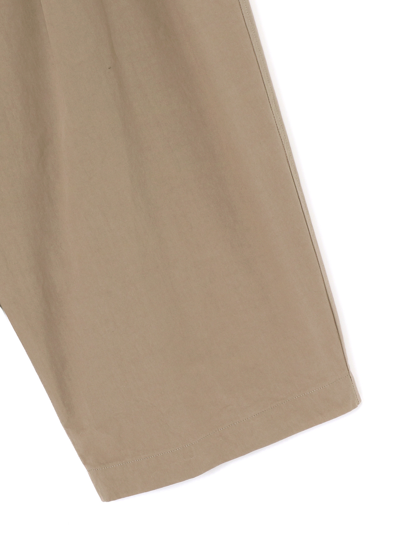 LIGHT TWILL COTTON PLEATED PANTS