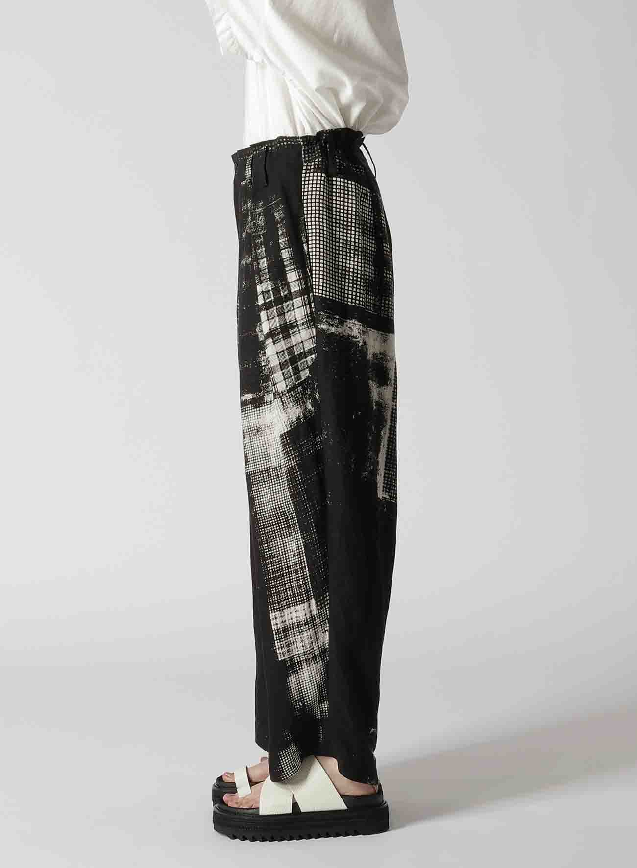 COPIED CHECK PRINT PLEATED PANTS