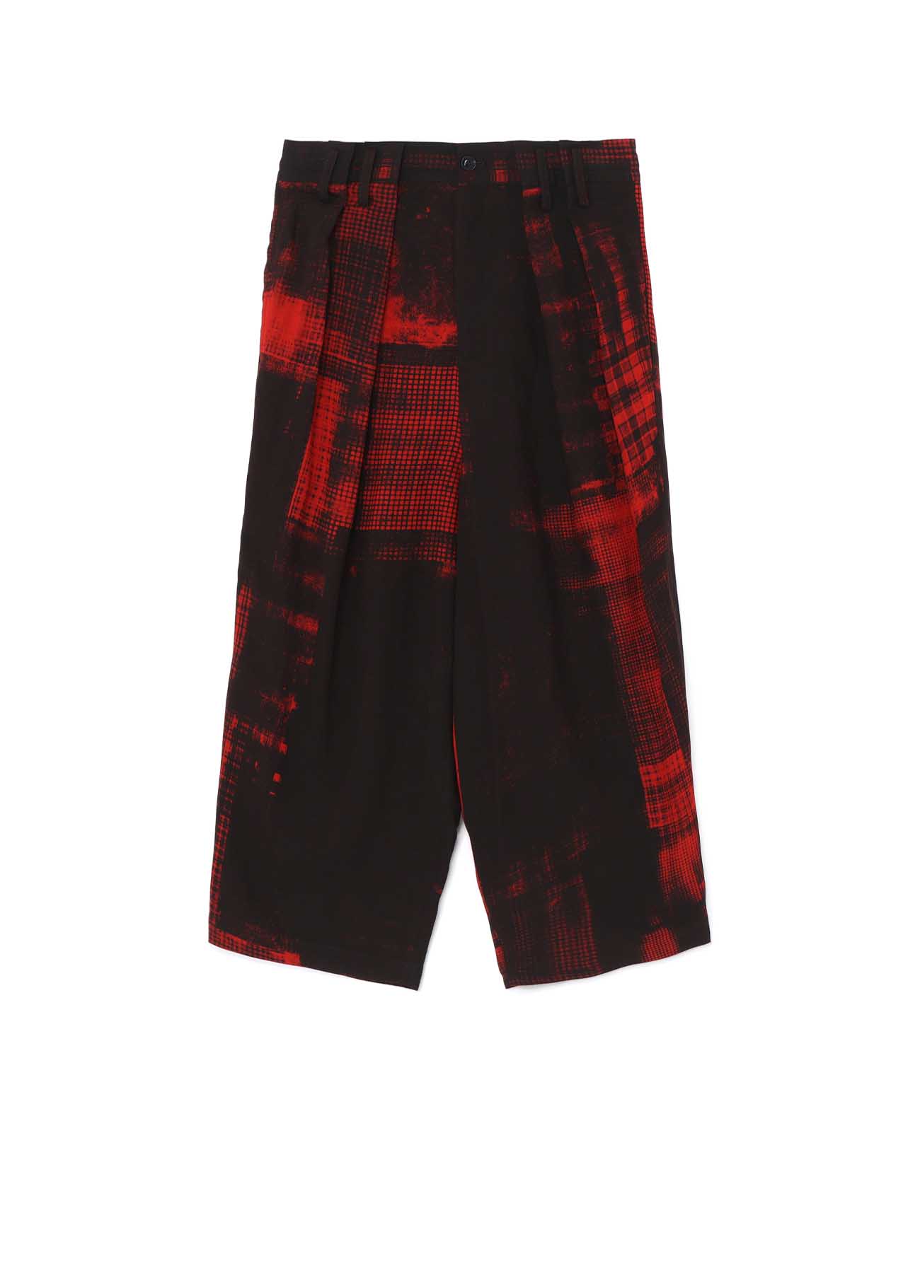 COPIED CHECK PRINT PLEATED PANTS
