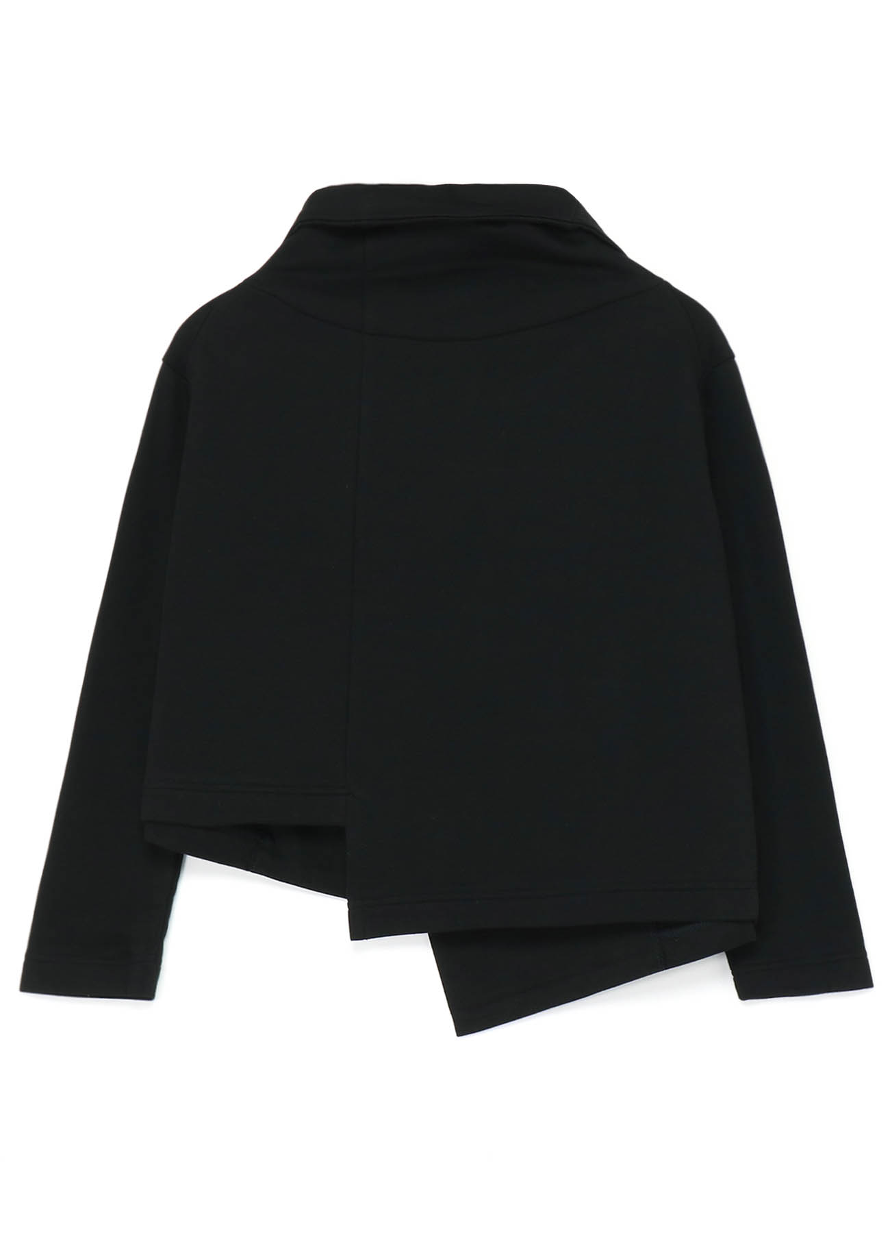 SMOOTH COTTON FRENCH TERRY ASYMMETRIC CROPPED JACKET