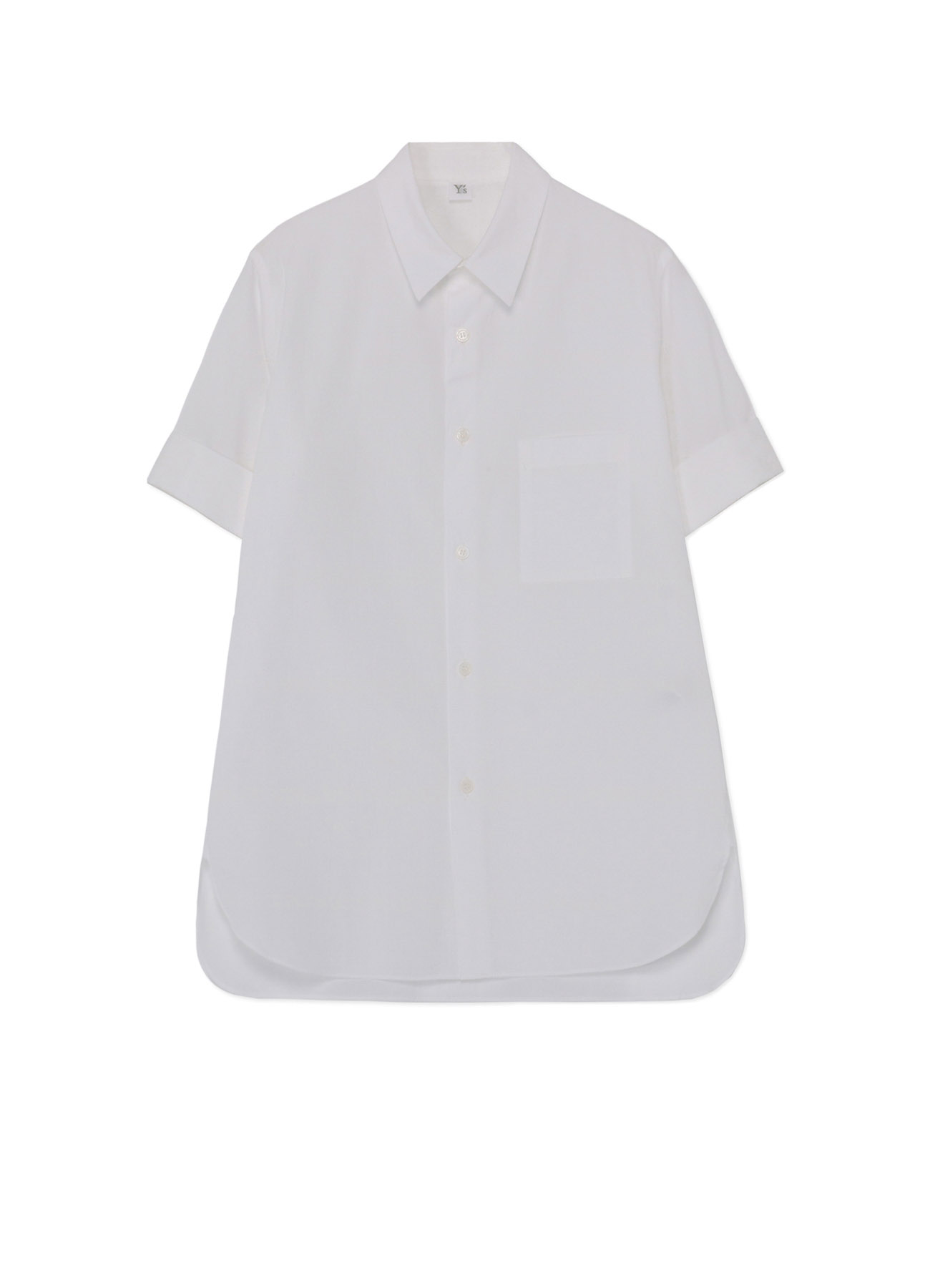 COTTON BROAD SHORT SLEEVES CUFFS BLOUSE