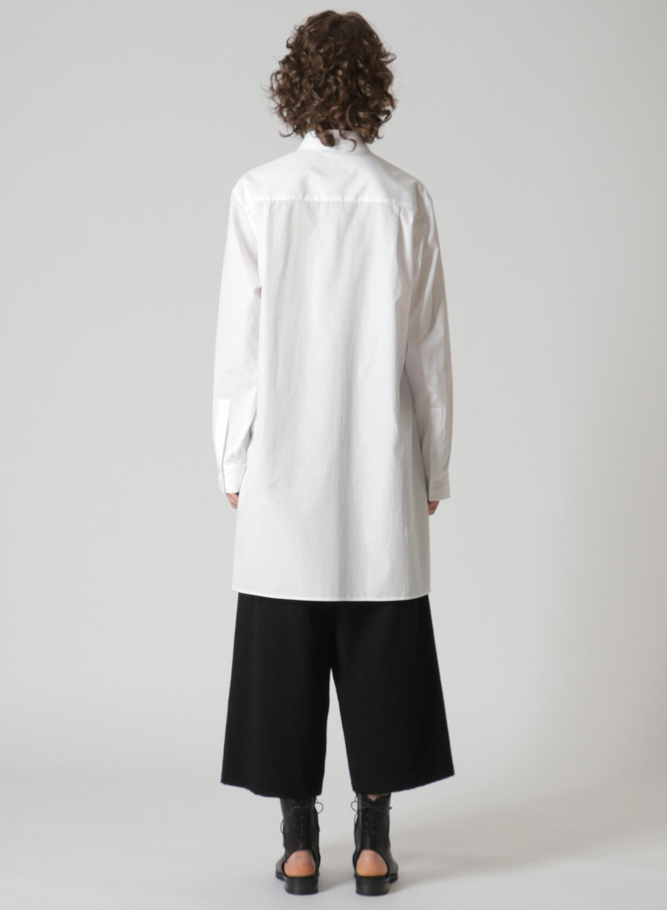 COTTON BROAD ASYMMETRY LONG SLEEVES BLOUSE