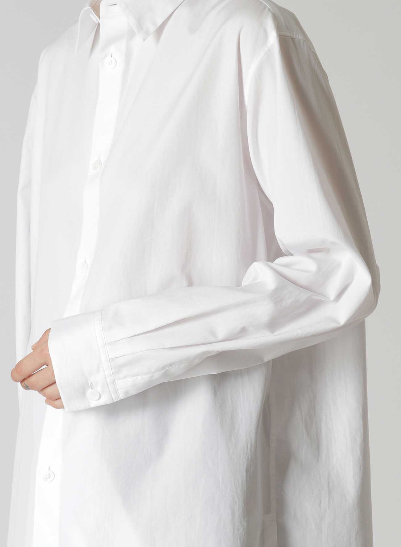 COTTON BROAD ASYMMETRY LONG SLEEVES BLOUSE
