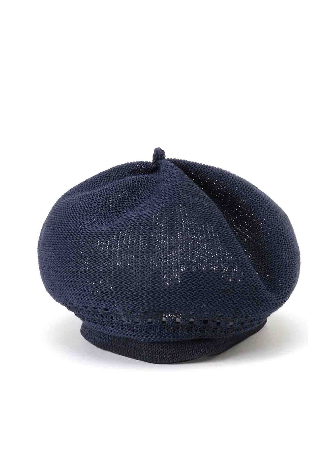 COTTON OPEN WORK KNITTED BERET