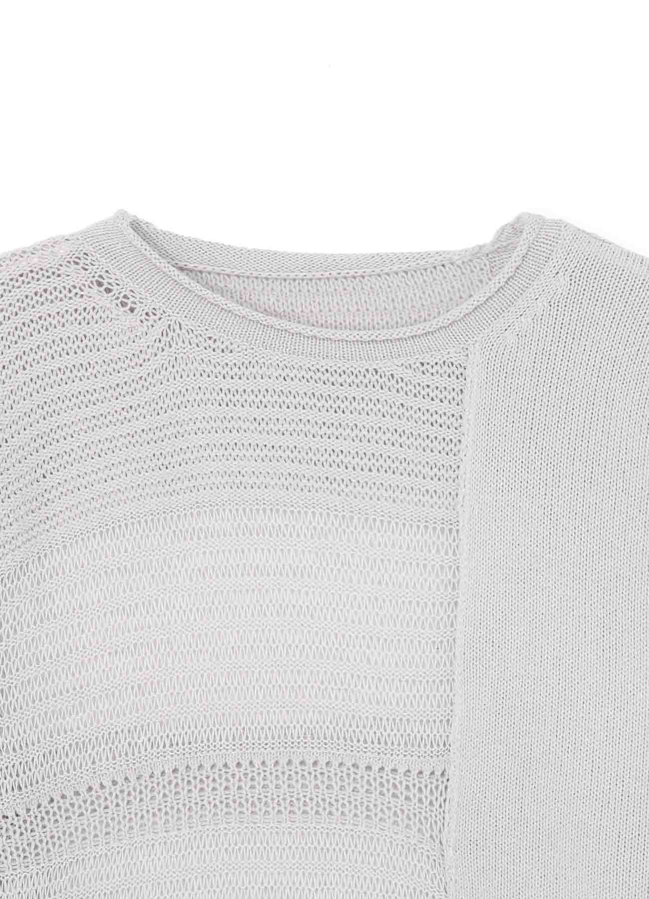 PLAIN STITCH X LACE OPEKNIT PANELLED SHORT PULLOVER