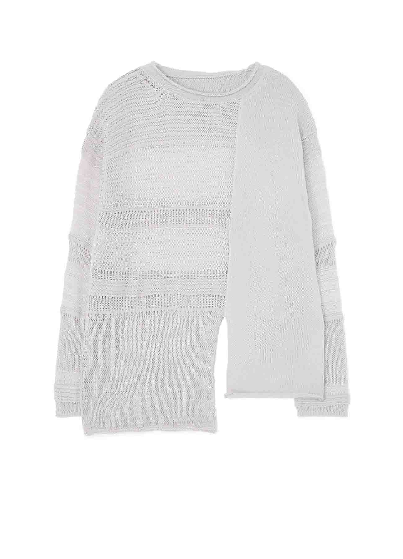 PLAIN STITCH X LACE OPEKNIT PANELLED SHORT PULLOVER